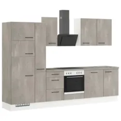 K&uuml;chenleerblock 310 cm in Grau