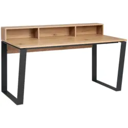 Schreibtisch in Schwarz, Eichefarben