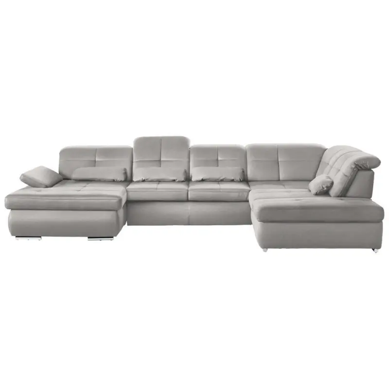 Wohnlandschaft in Mikrofaser Silberfarben