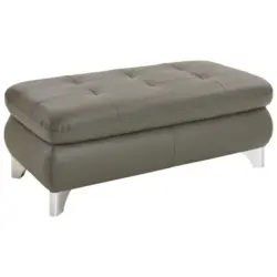 Hocker in Leder Grau