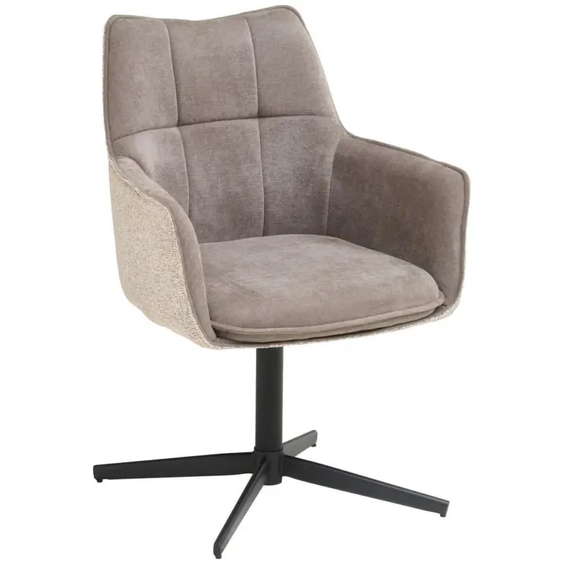 Armlehnstuhl Sitzfl&auml;che 360&deg; drehbar Webstoff, Leinenoptik