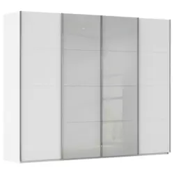 Schwebet&uuml;renschrank in Wei&szlig;, Seidengrau