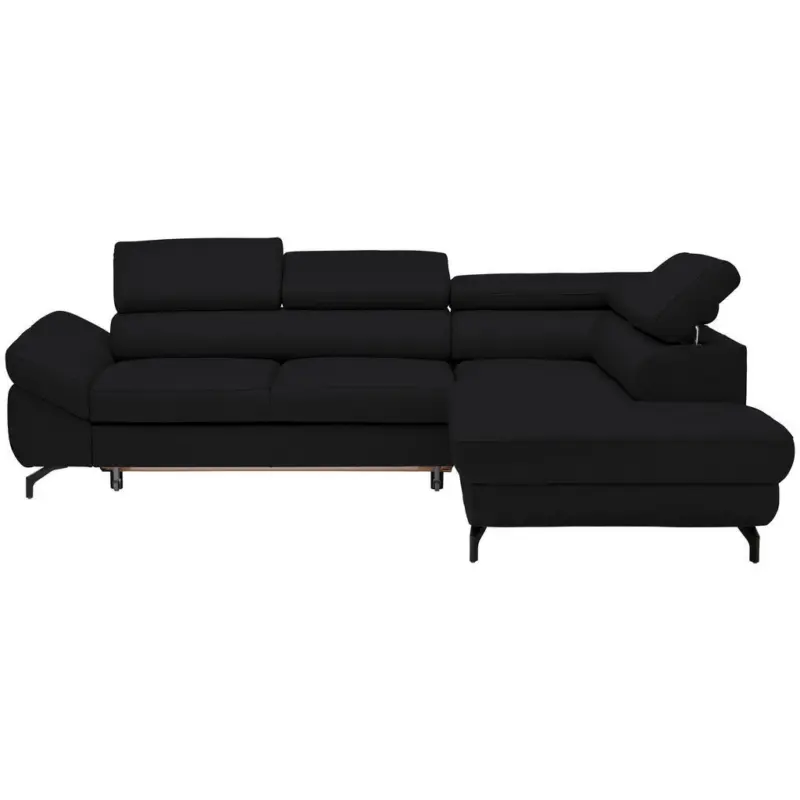 Ecksofa in Echtleder Schwarz 270/220 cm