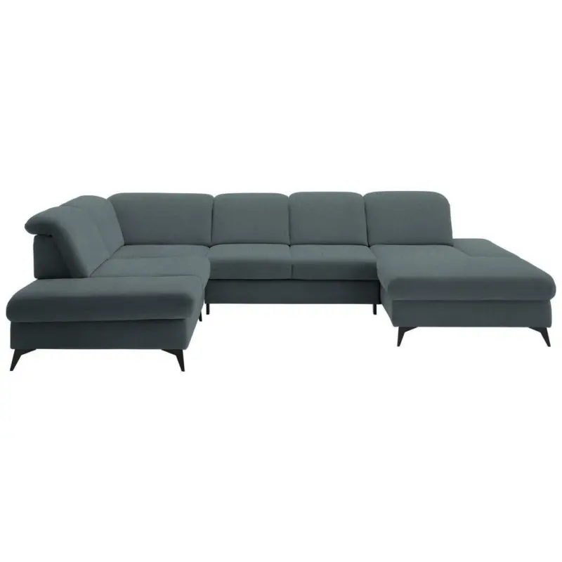 Wohnlandschaft in Chenille Blau