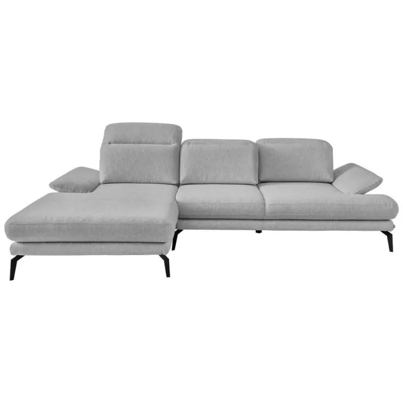 Ecksofa in Webstoff Grau 180/289 cm