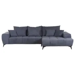 Ecksofa in Flachgewebe Dunkelgrau 300/205 cm