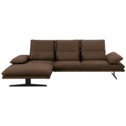 Ecksofa in Mikrofaser Braun 164/291 cm