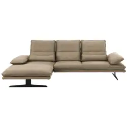 Ecksofa in Mikrofaser Taupe 164/291 cm
