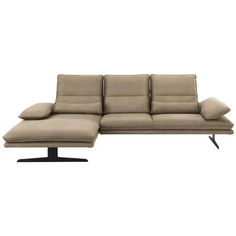 Ecksofa in Mikrofaser Taupe 164/291 cm