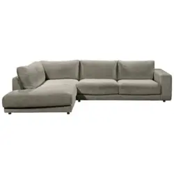 Ecksofa in Cord Graubraun 224/325 cm