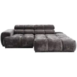 Ecksofa in Flachgewebe Anthrazit 239/150 cm