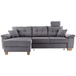Ecksofa in Cord Grau