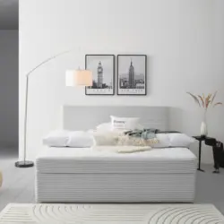 Boxbett 200/200 cm in Silberfarben