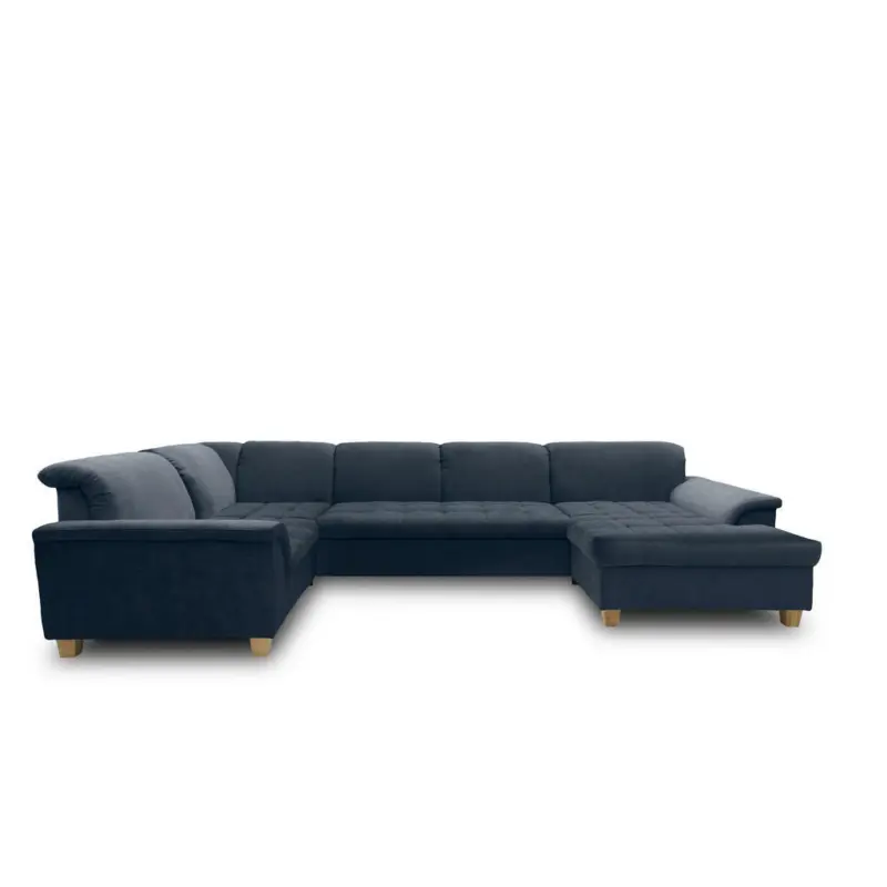 Wohnlandschaft in Mikrofaser Dunkelblau