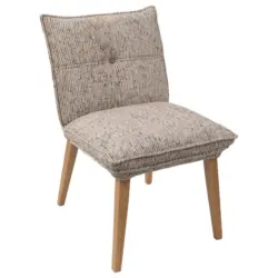 Stuhl in Holz, Textil Taupe, Eichefarben