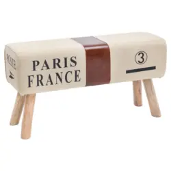 Hockerbank in Textil Braun, Beige