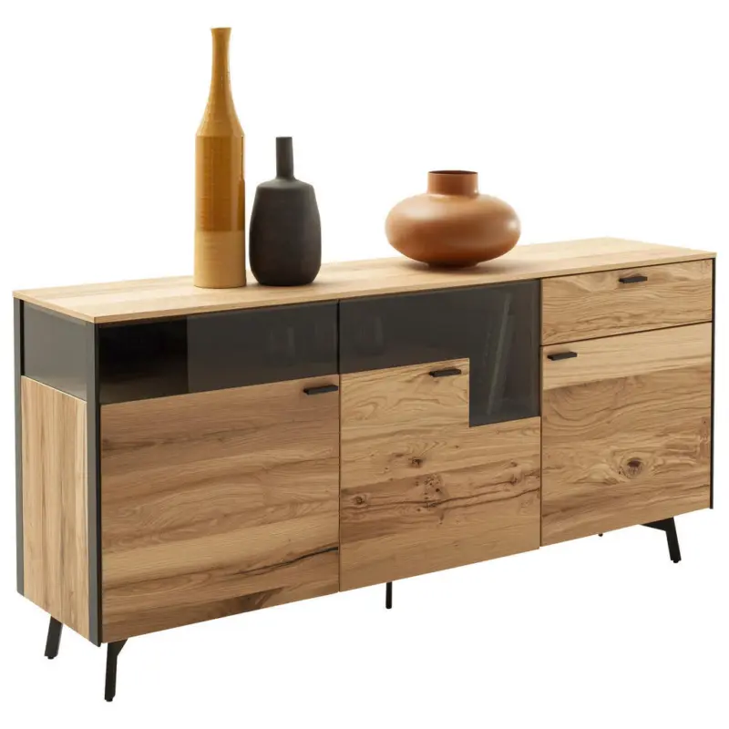 Sideboard Anthrazit, Eichefarben 182/72/43 cm