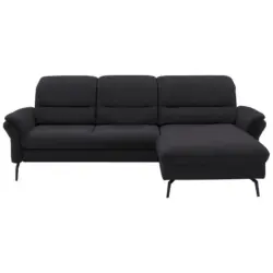 Ecksofa in Flachgewebe Anthrazit 260/181 cm