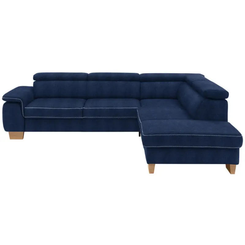 Ecksofa in Mikrofaser Dunkelblau 273/226 cm