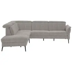 Ecksofa in Struktur Hellgrau 235/275 cm