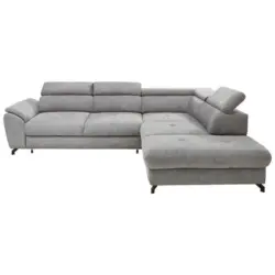 Ecksofa in Webstoff Grau