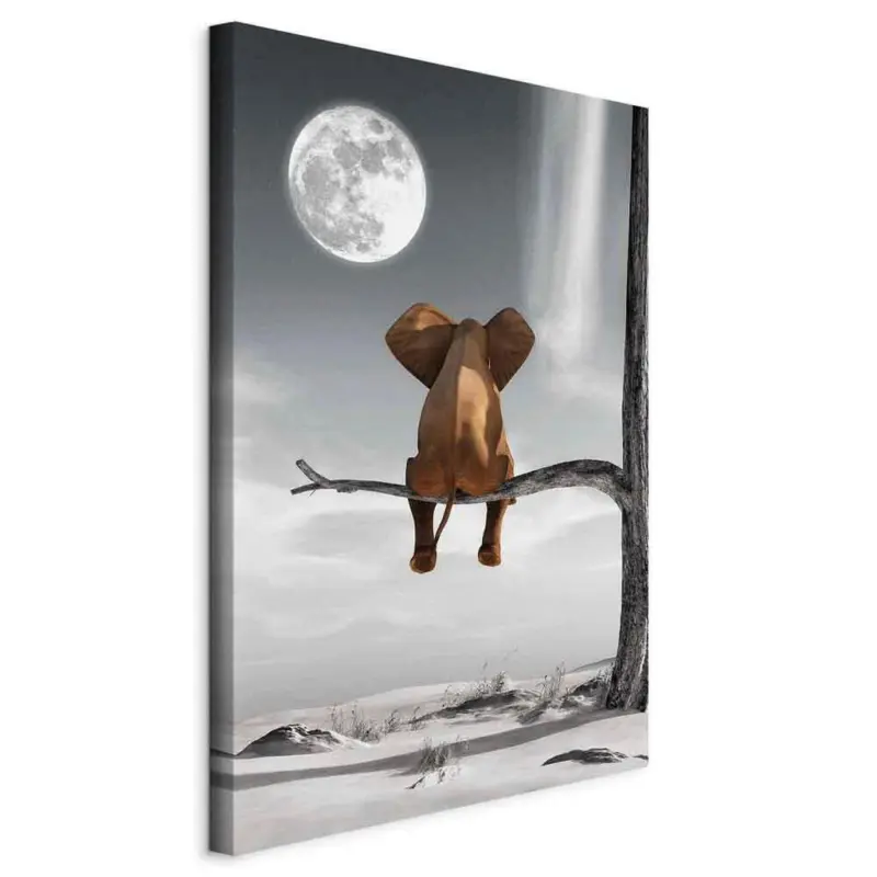 Leinwandbild Landschaft & Natur, Tiere, B&auml;ume, Mond 60/90/1,2 cm