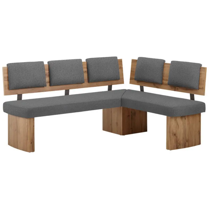 Eckbank 195/155 cm in Eichefarben, Graubraun