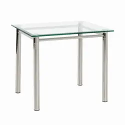 Beistelltisch in Metall, Glas 60/50/53 cm