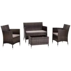 Loungegarnitur 4-teilig Stahl