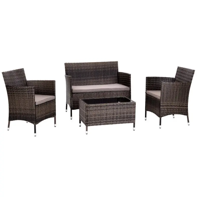 Loungegarnitur 4-teilig Stahl