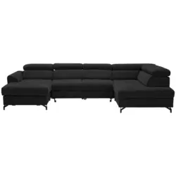 Wohnlandschaft in Struktur Schwarz