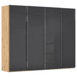 Schwebet&uuml;renschrank in Schwarz, Eiche Artisan