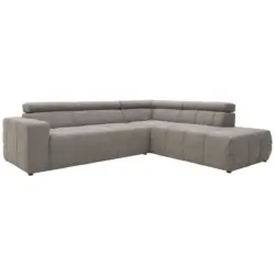 Ecksofa in Mikrofaser Silberfarben 275/228 cm