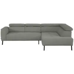 Ecksofa in Struktur Hellgrau 280/205 cm