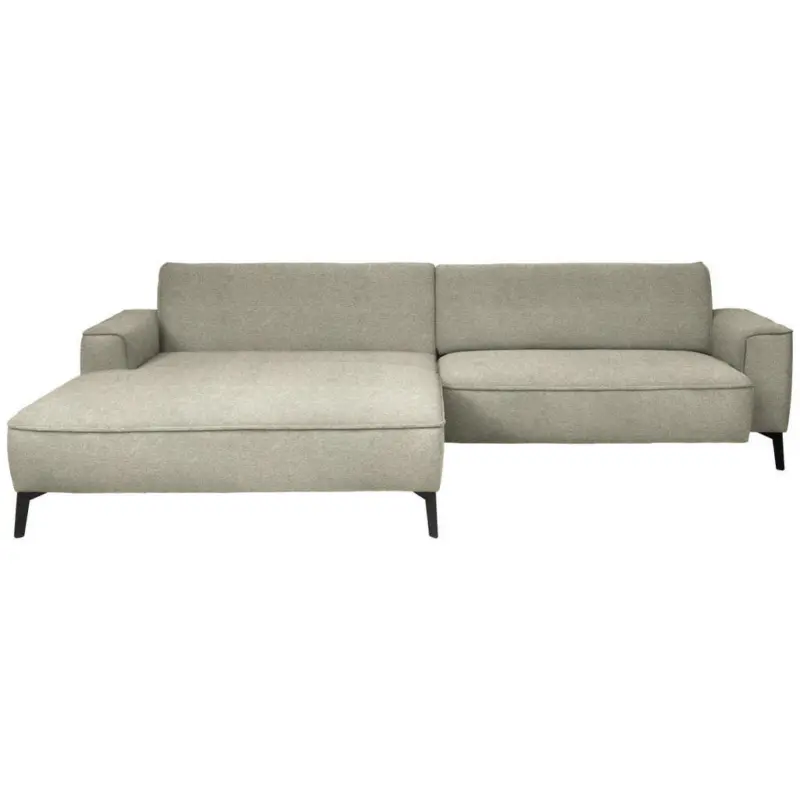 Ecksofa in Flachgewebe Beige 190/285 cm