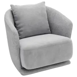 Sessel in Pl&uuml;sch, Boucl&eacute; Grau