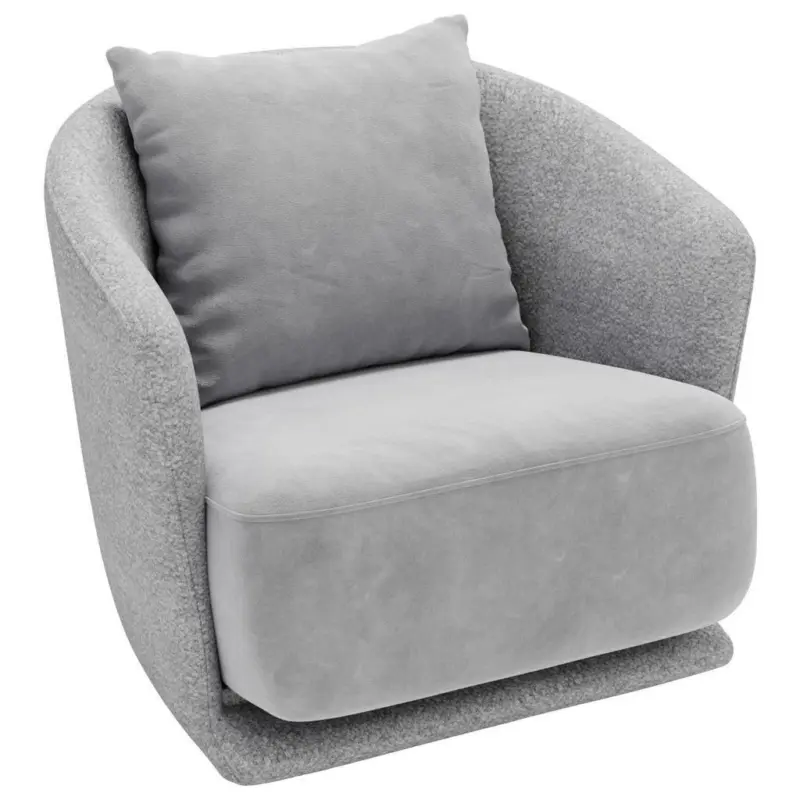 Sessel in Pl&uuml;sch, Boucl&eacute; Grau