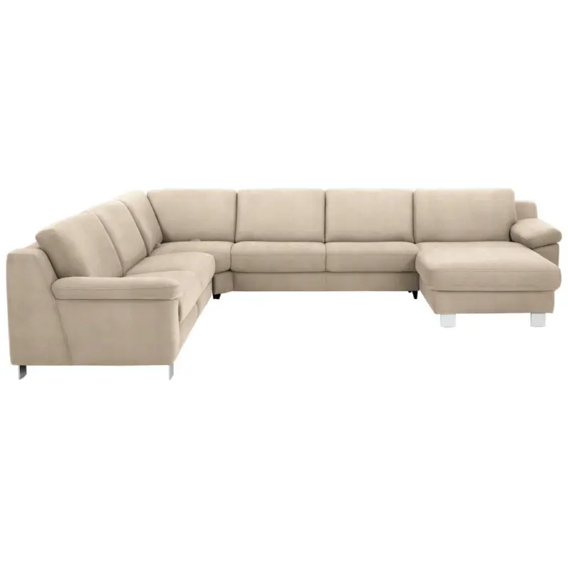 Wohnlandschaft in Mikrofaser Naturfarben, Sandfarben