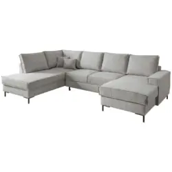 Wohnlandschaft in Mikrofaser Silberfarben