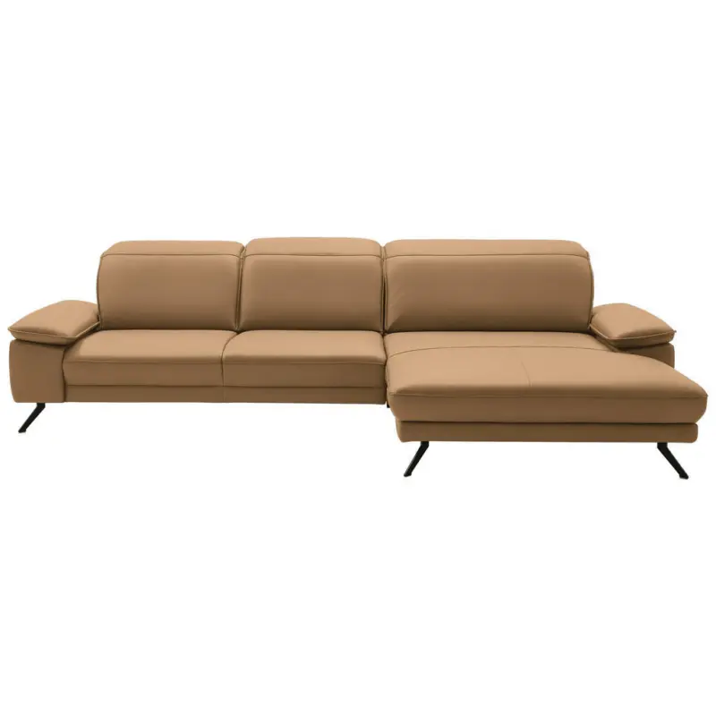 Ecksofa Dieter Knoll in Echtleder Honig 332/193 cm