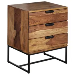 Nachttisch 50/65/40 cm in massiv Sheesham Sheeshamfarben
