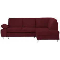 Ecksofa in Flachgewebe Rot 255/186 cm