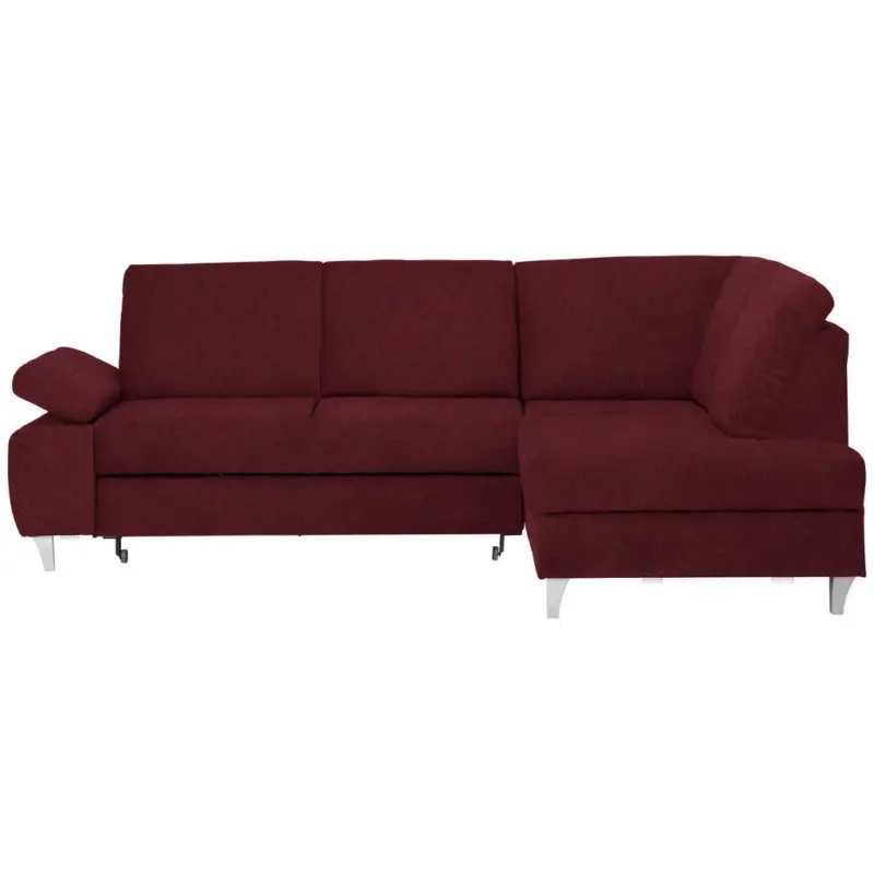 Ecksofa in Flachgewebe Rot 255/186 cm