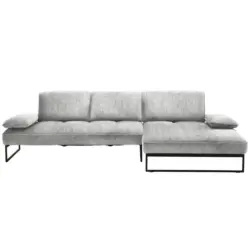 Ecksofa in Chenille Hellgrau 310/160 cm