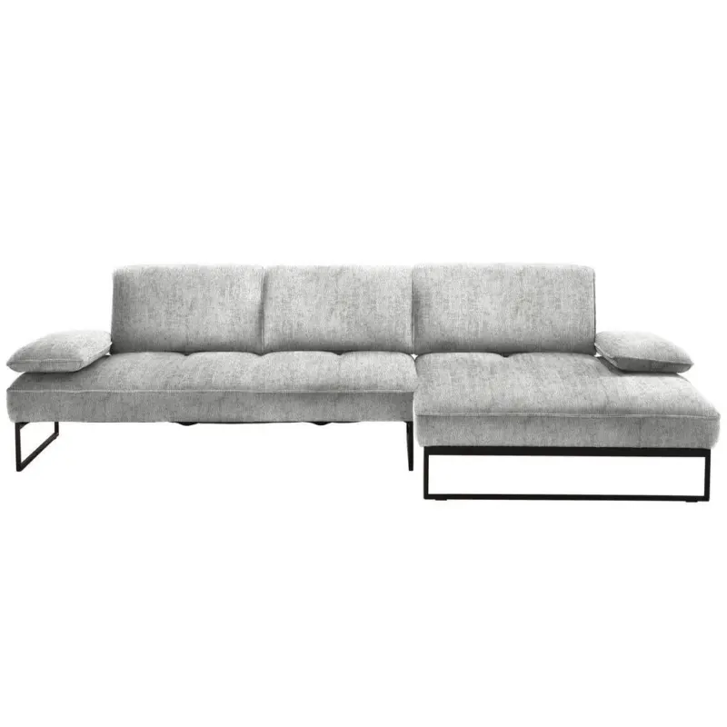 Ecksofa in Chenille Hellgrau 310/160 cm