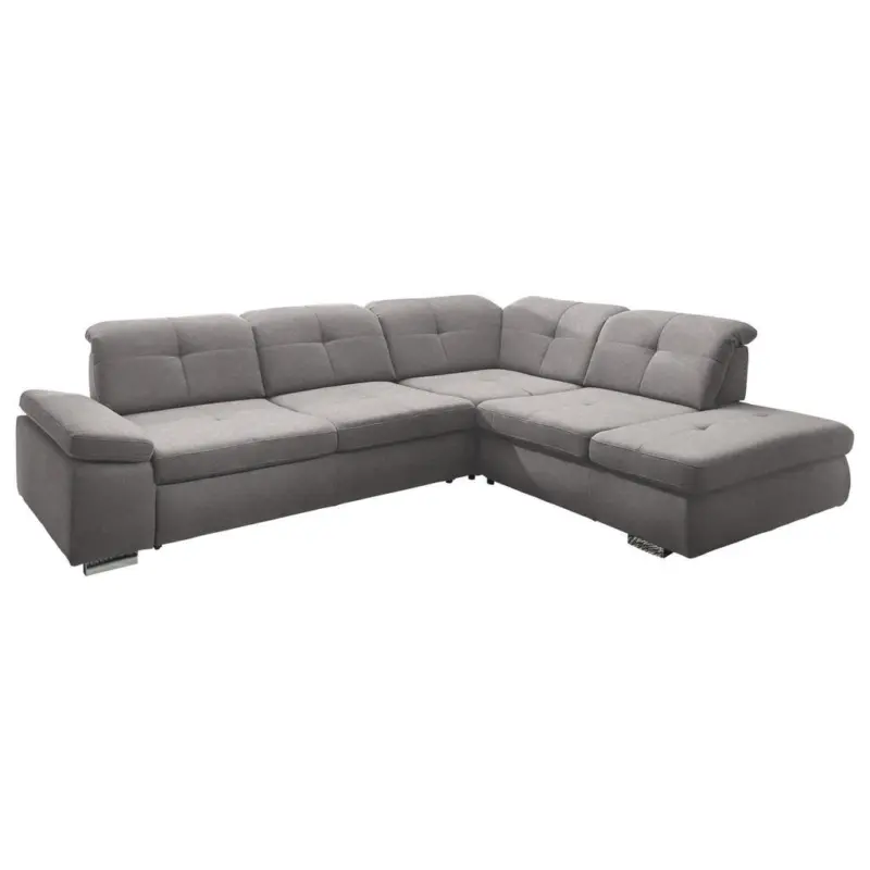 Ecksofa in Mikrofaser Hellgrau 312/260 cm