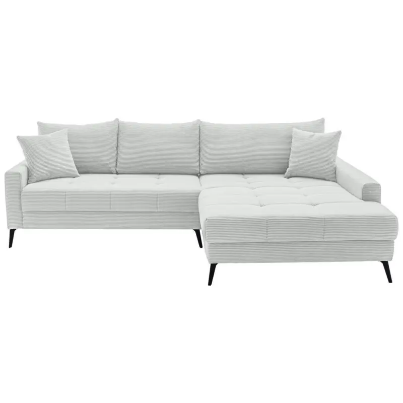 Ecksofa in Cord Elfenbein 280/173 cm