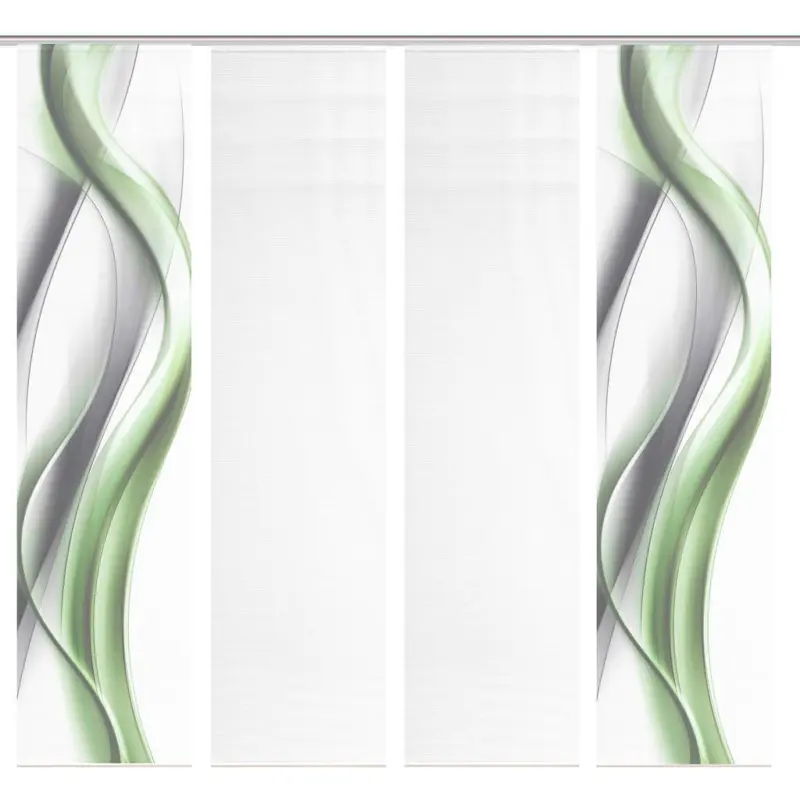 Fl&auml;chenvorhang in Gr&uuml;n, Wei&szlig; blickdicht