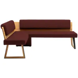 Eckbank 165/235 cm in Rot, Wildeiche