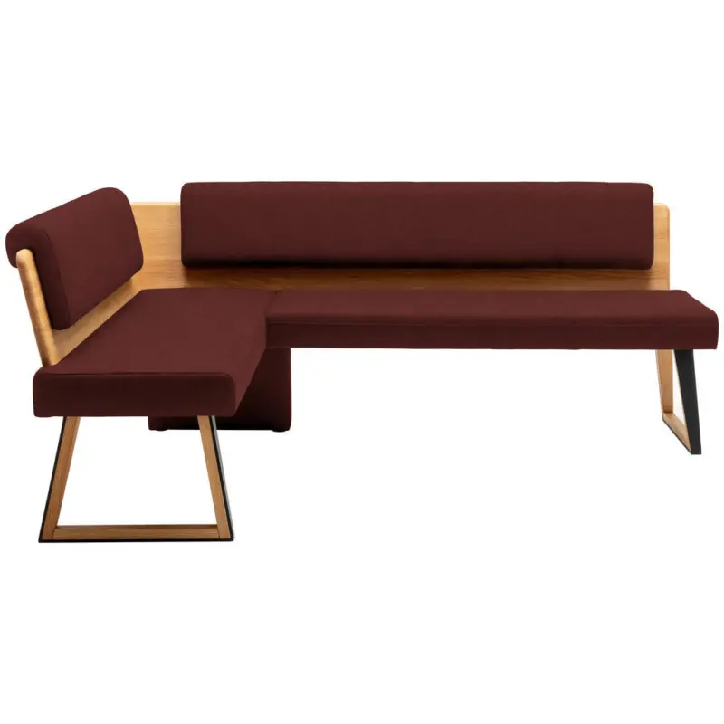 Eckbank 165/235 cm in Rot, Wildeiche